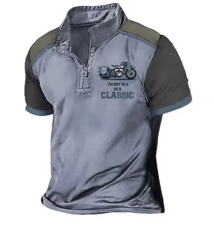 Golf 3D printed polo shirt in solid colour with digital printing, loose fit pullover style