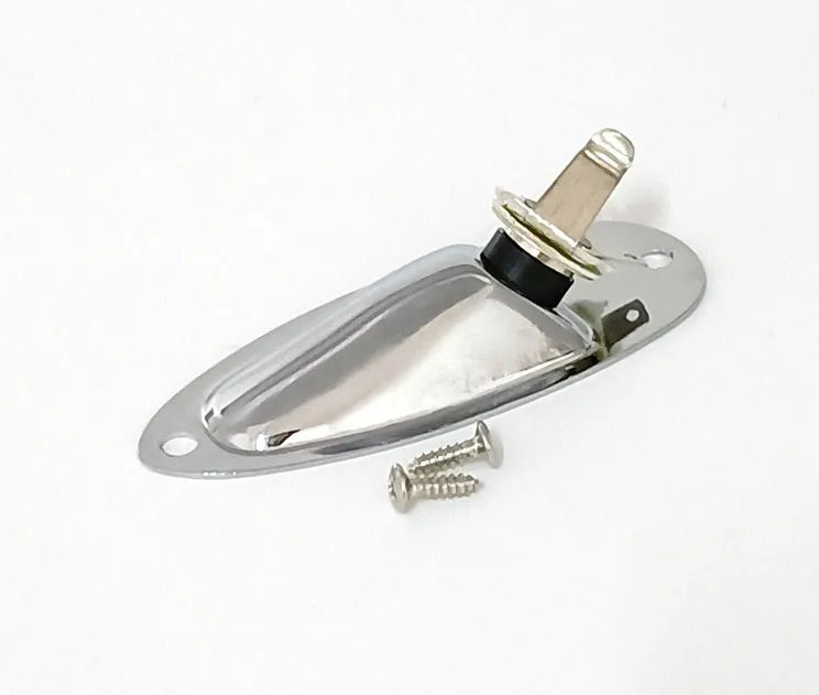 Black and silver alloy ST boat socket for electric guitar and bass output jack replacement