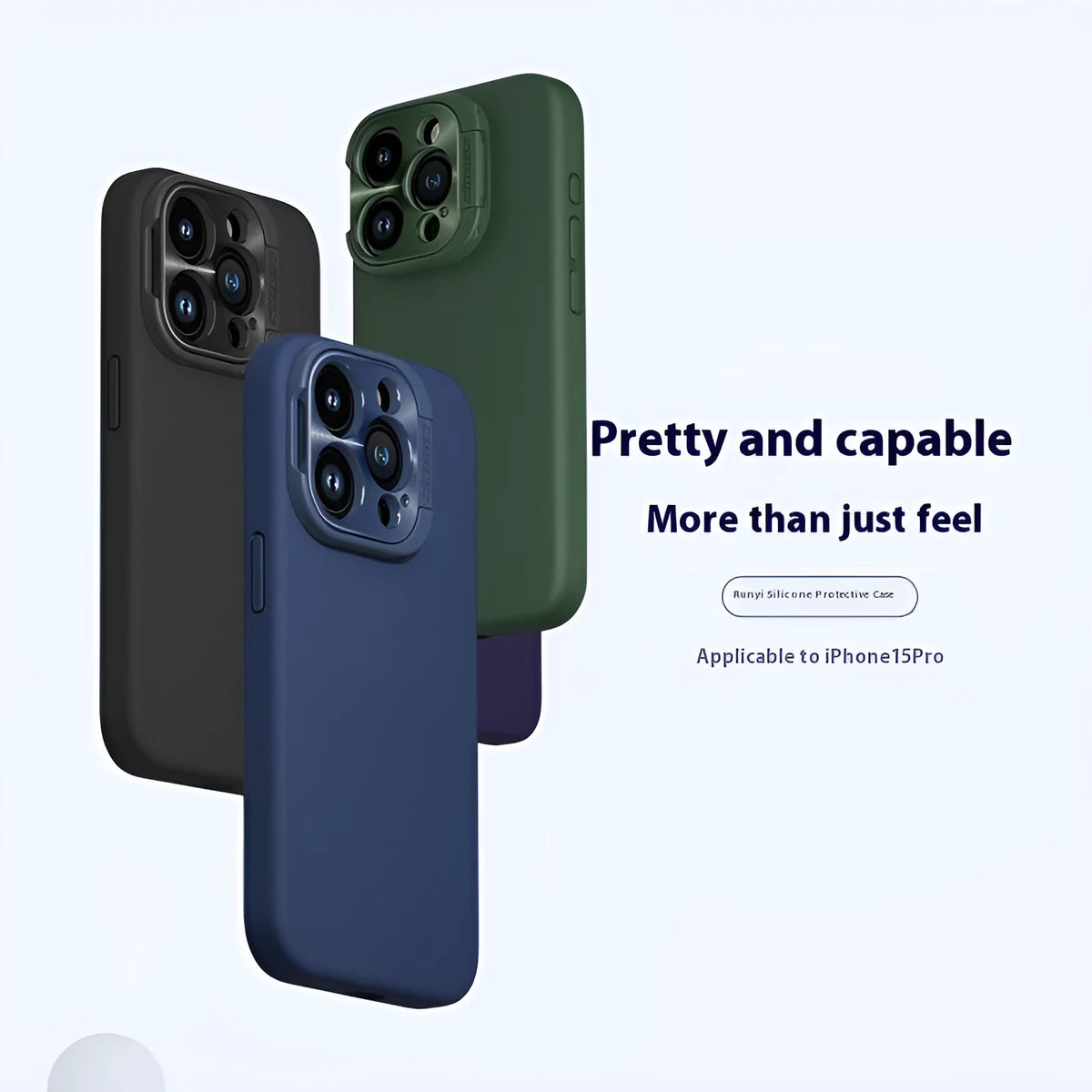 Liquid silicone magnetic phone case with invisible bracket in black for iPhone models