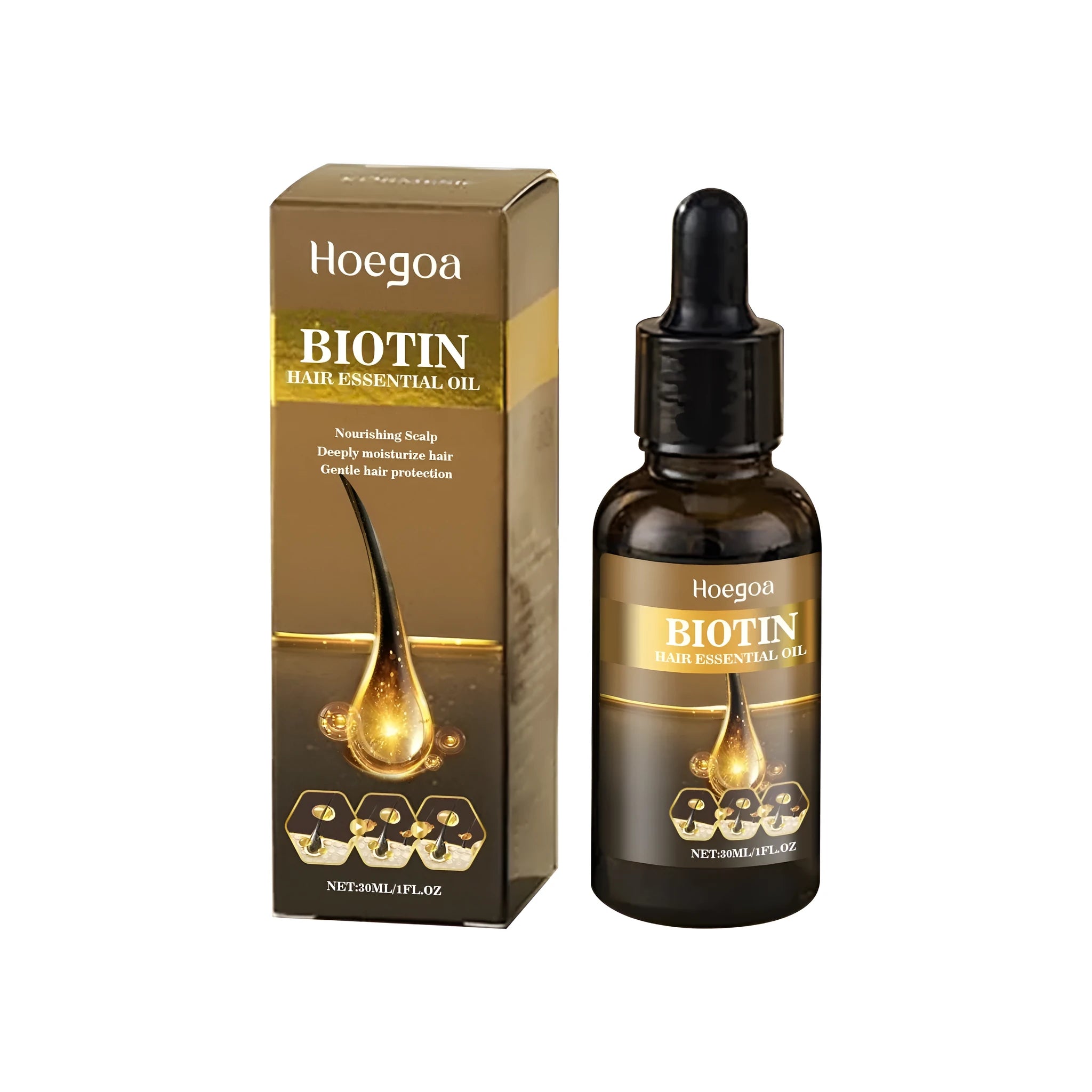 Hair growth solution 30ml bottle with biotin ginger root oil and vitamin E for scalp care