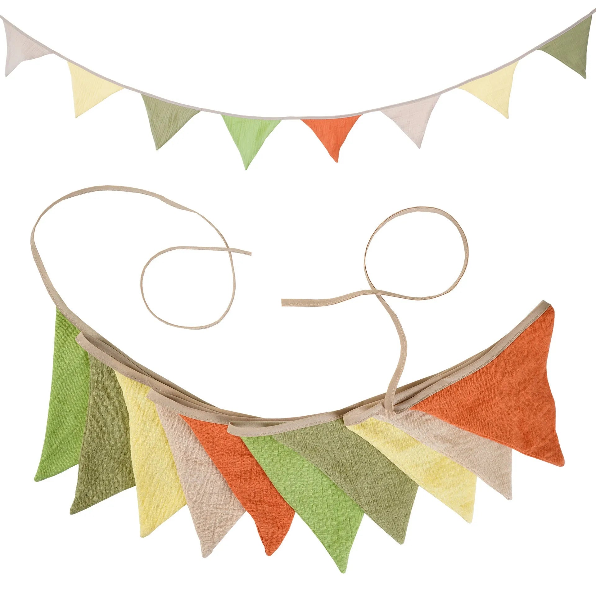 Double-layer cotton crepe pennant birthday decoration flag in Tiffany Blue 2.6 metre handmade banner