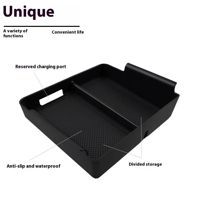 Black plastic Song PLUS armrest box central control storage box, seat-mounted waterproof car organiser
