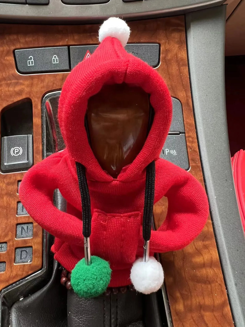 Cloth gear lever protective cover in various designs including shark, frog and coloured fur ball styles