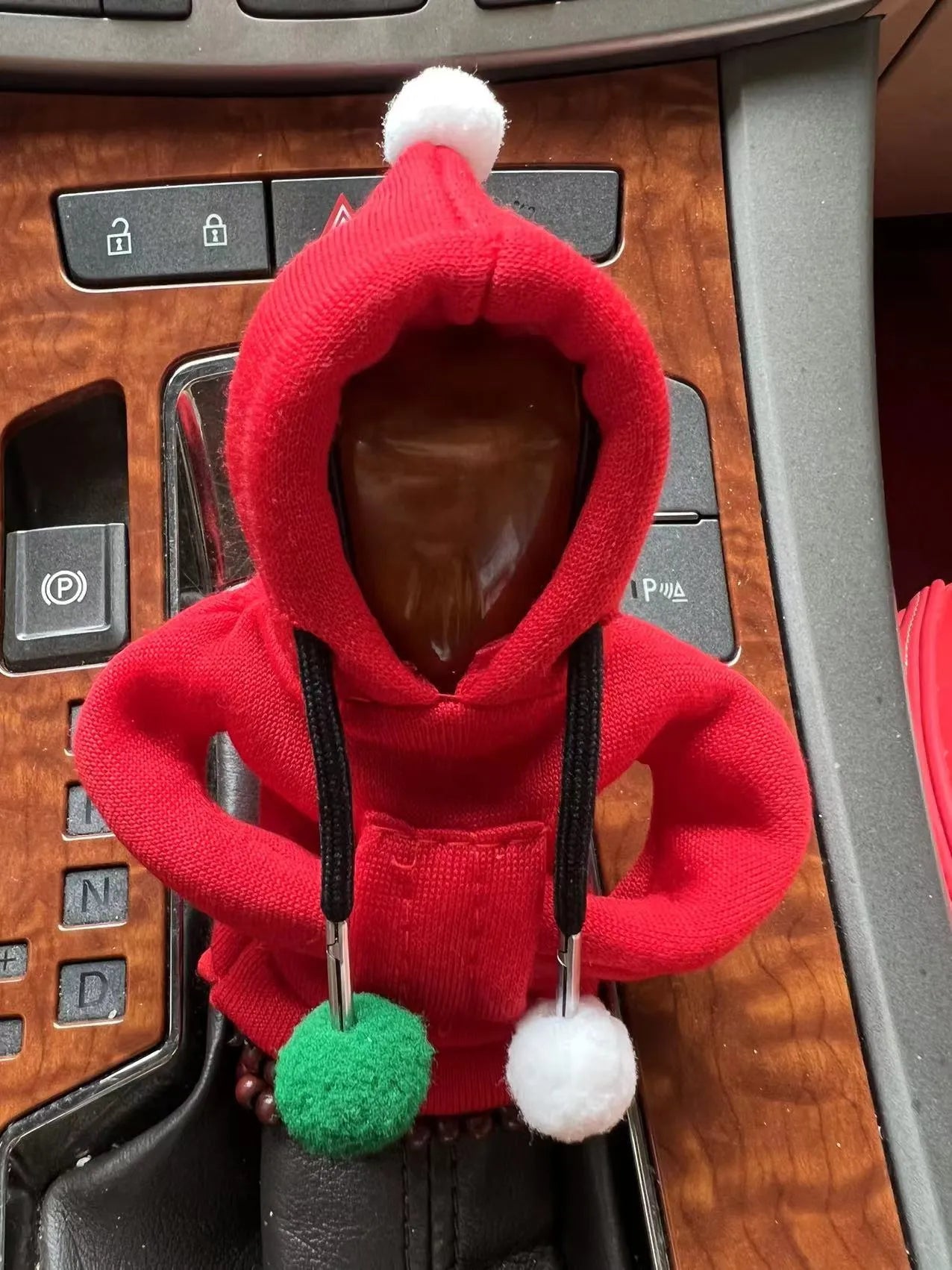 Cloth gear lever protective cover in various designs including shark, frog and coloured fur ball styles
