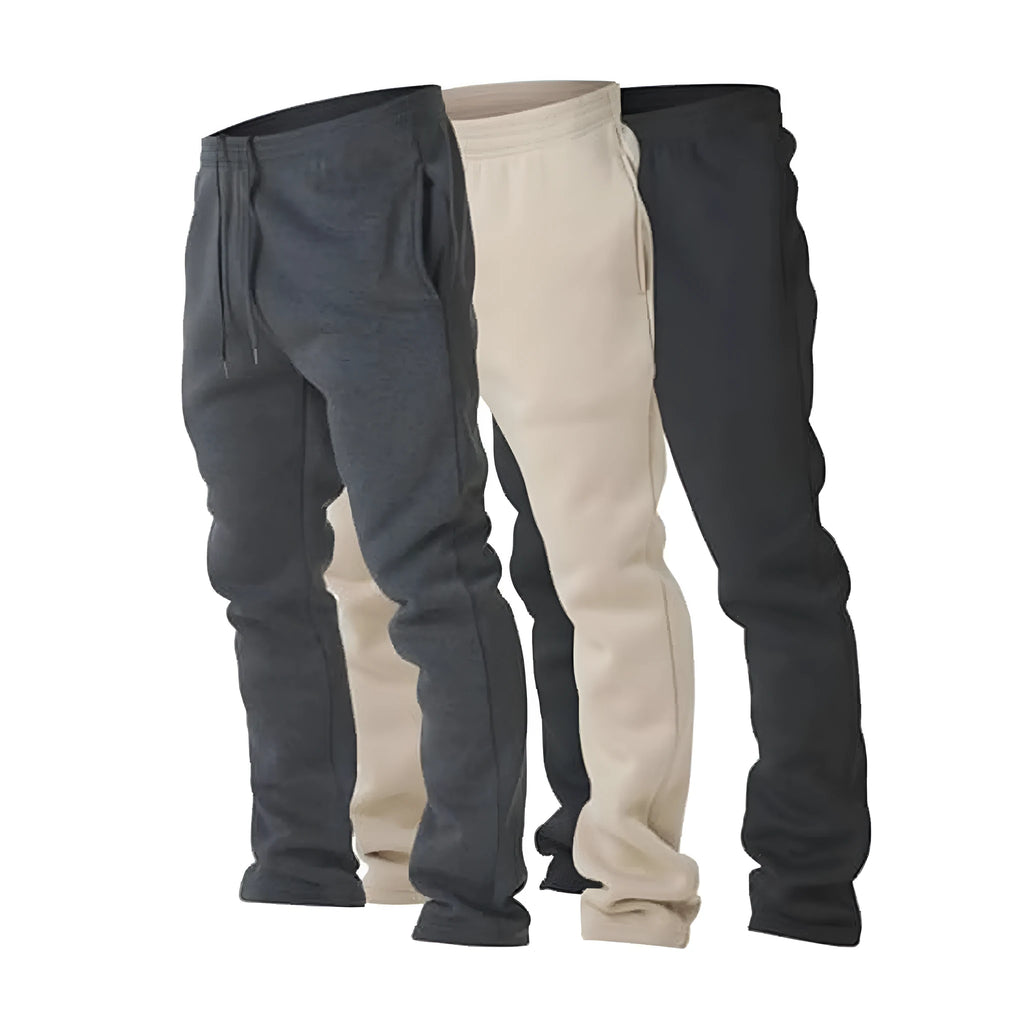 High-waist loose jogging sweatpants in polyester, multiple colours including black and gray