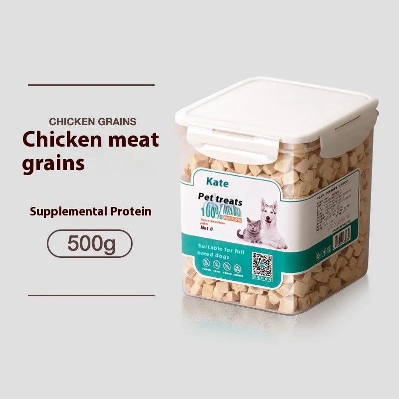 Freeze-dried chicken cat treats 500g in resealable bag or storage tin