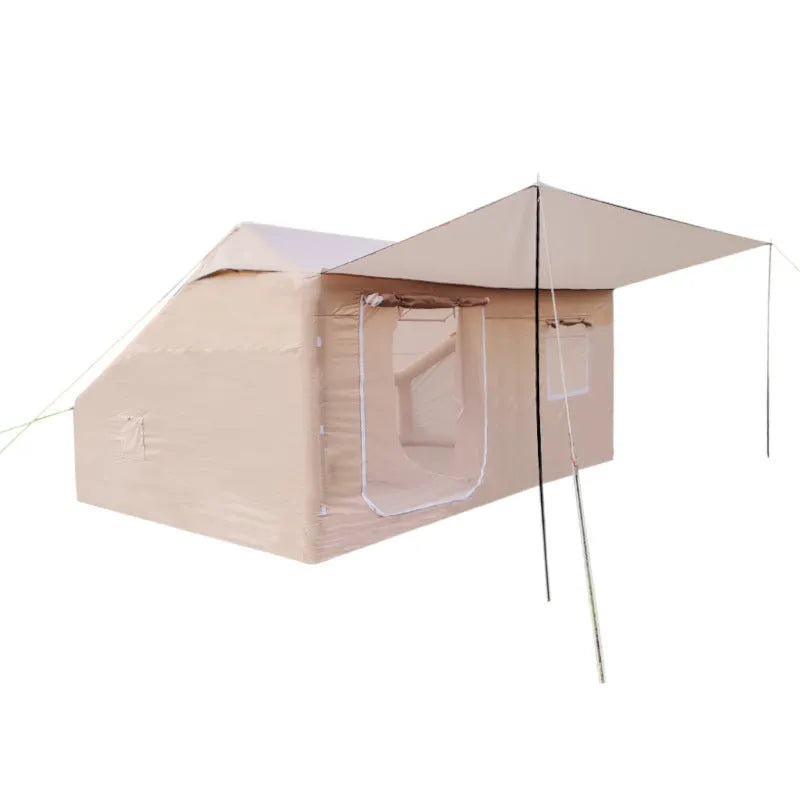 Double-layer inflatable camping tent in Oxford cloth colour with air column poles and pump included