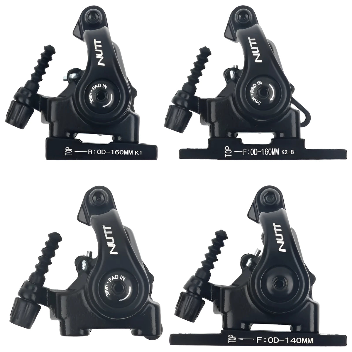 Road bike mechanical disc brake flat double-acting pull clip device with metal caliper and S7 finish