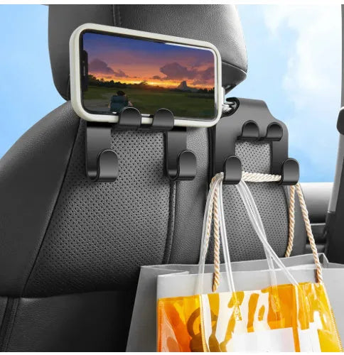 ABS car multifunction hook and mobile phone bracket two-piece set for vehicle organisation
