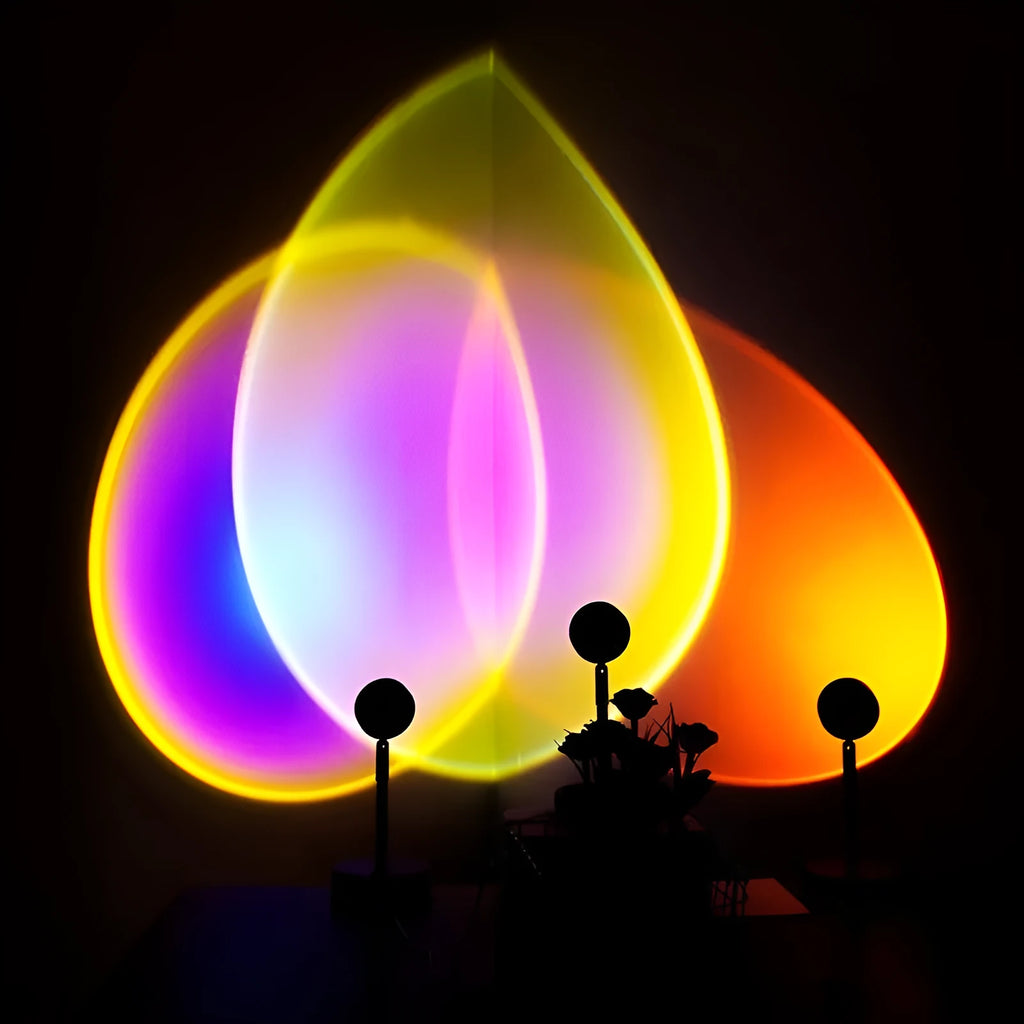 Sunset red USB floor lamp with RGB colour options, 12.5x12.5x27cm, modern simple design, low voltage LED