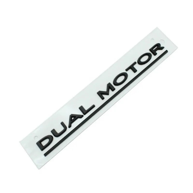 Tesla Model 3 Performance bumper sticker in ABS plastic with black and red stripes, shown at 19cm by 3cm.