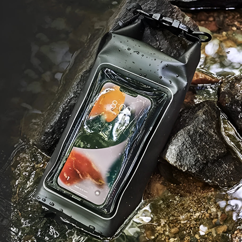 2L PVC waterproof dry bag for mobile phone protection during swimming and beach activities