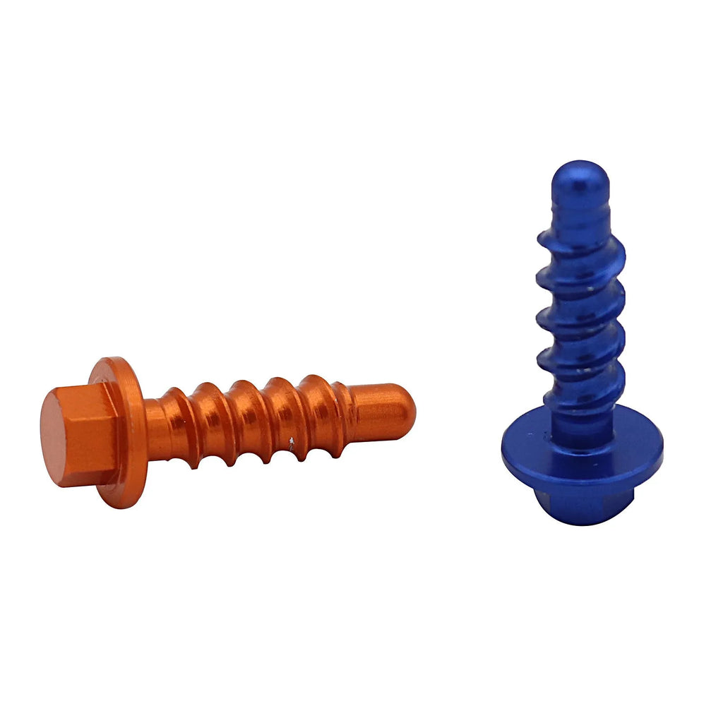 Set of ten T6061 aluminium self-tapping screws for KTM off-road motorcycle modifications in multiple colours