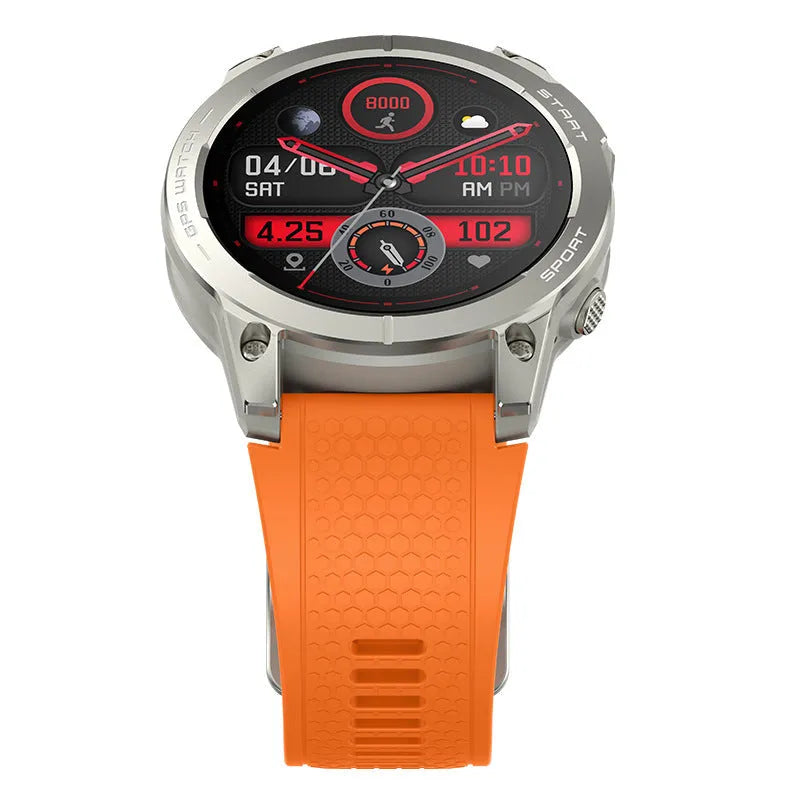 S53 Outdoor GPS Sports Call Smart Watch in black with 1.43-inch touch screen