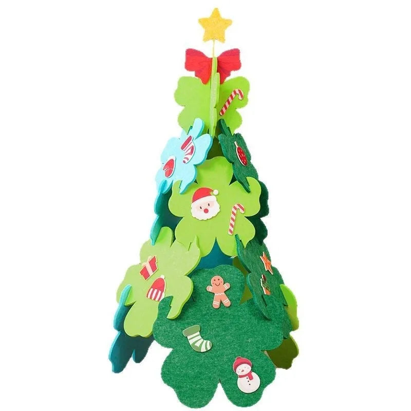 Felt happy tree ornament with carved modern art details for wedding decoration