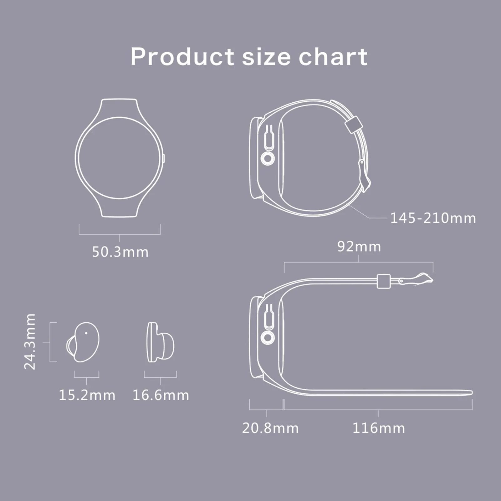 Black detachable smart bracelet and Bluetooth headset combo on a wrist
