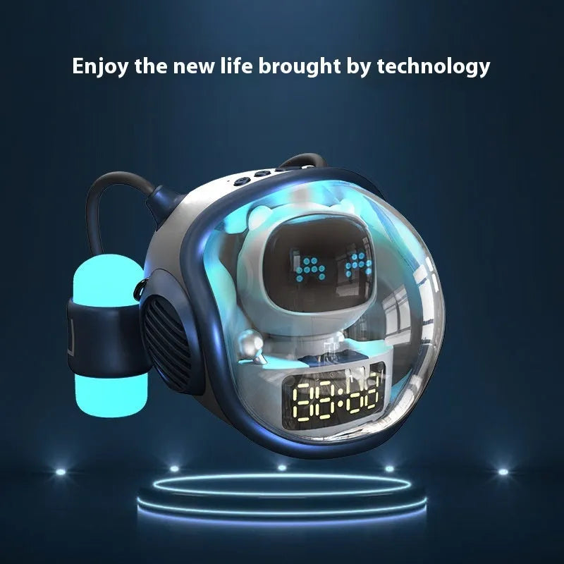 M60 spacecraft Bluetooth speaker with AI voice and rhythm light in white
