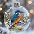 Clear faceted crystal bird pendant ornament 7cm with hanging loop, hummingbird design