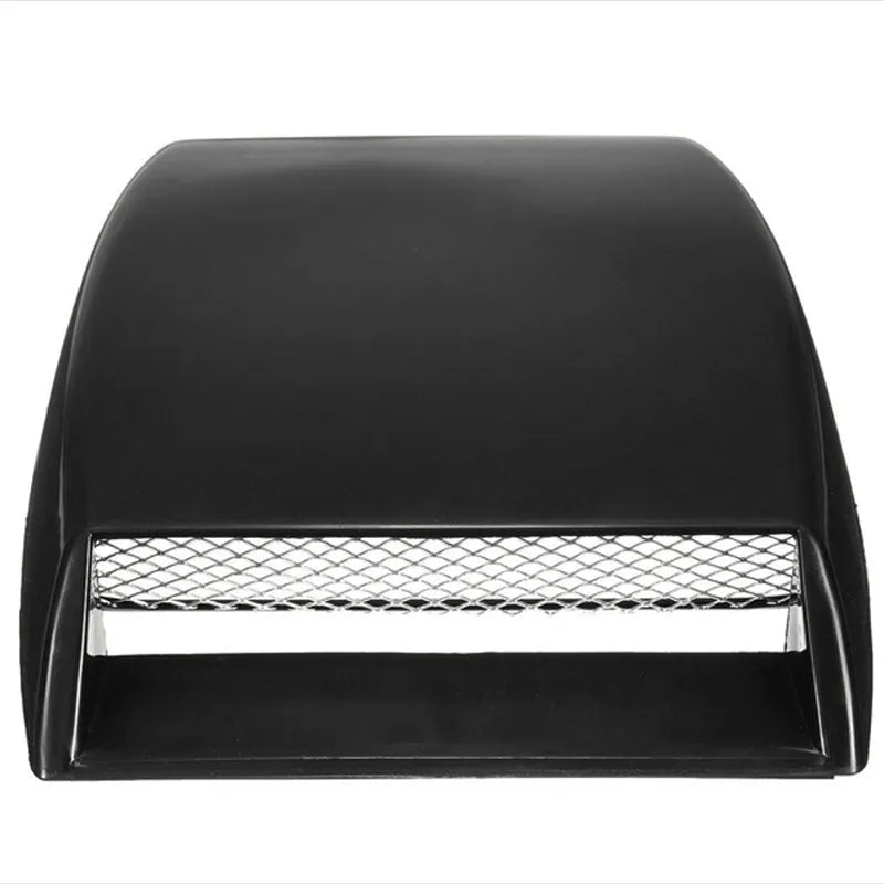 ABS simulation air vent hood sticker in black, 26x17cm, with 3D design for vehicle bonnet decoration