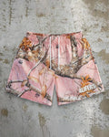 Men's digital print beach shorts in quick-dry polyester with loose fit design