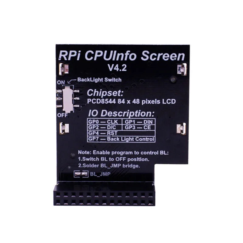 1.6-inch LCD screen module for Raspberry Pi with visible GPIO connector and backlight switch.