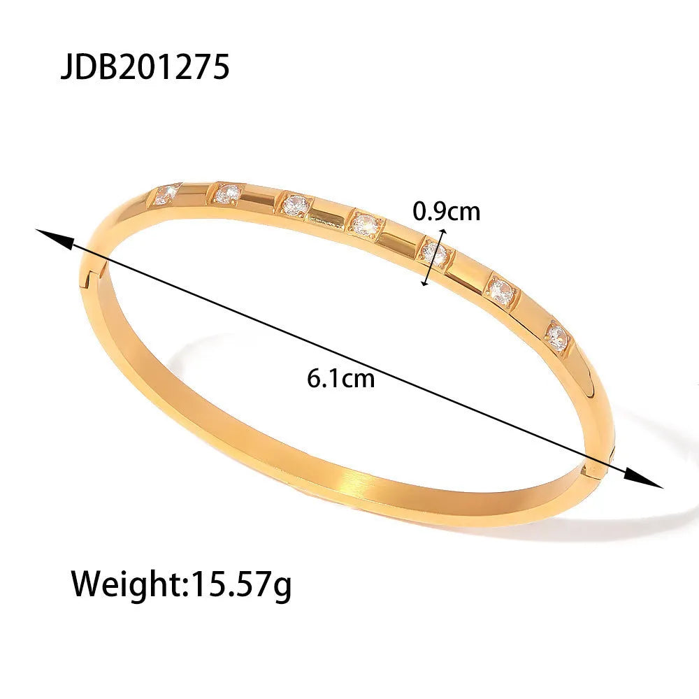 European and American stainless steel zircon bracelet electroplated colour JDB201271