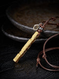 Handmade sterling silver men's necklace with 24K gold and gemstone inlay