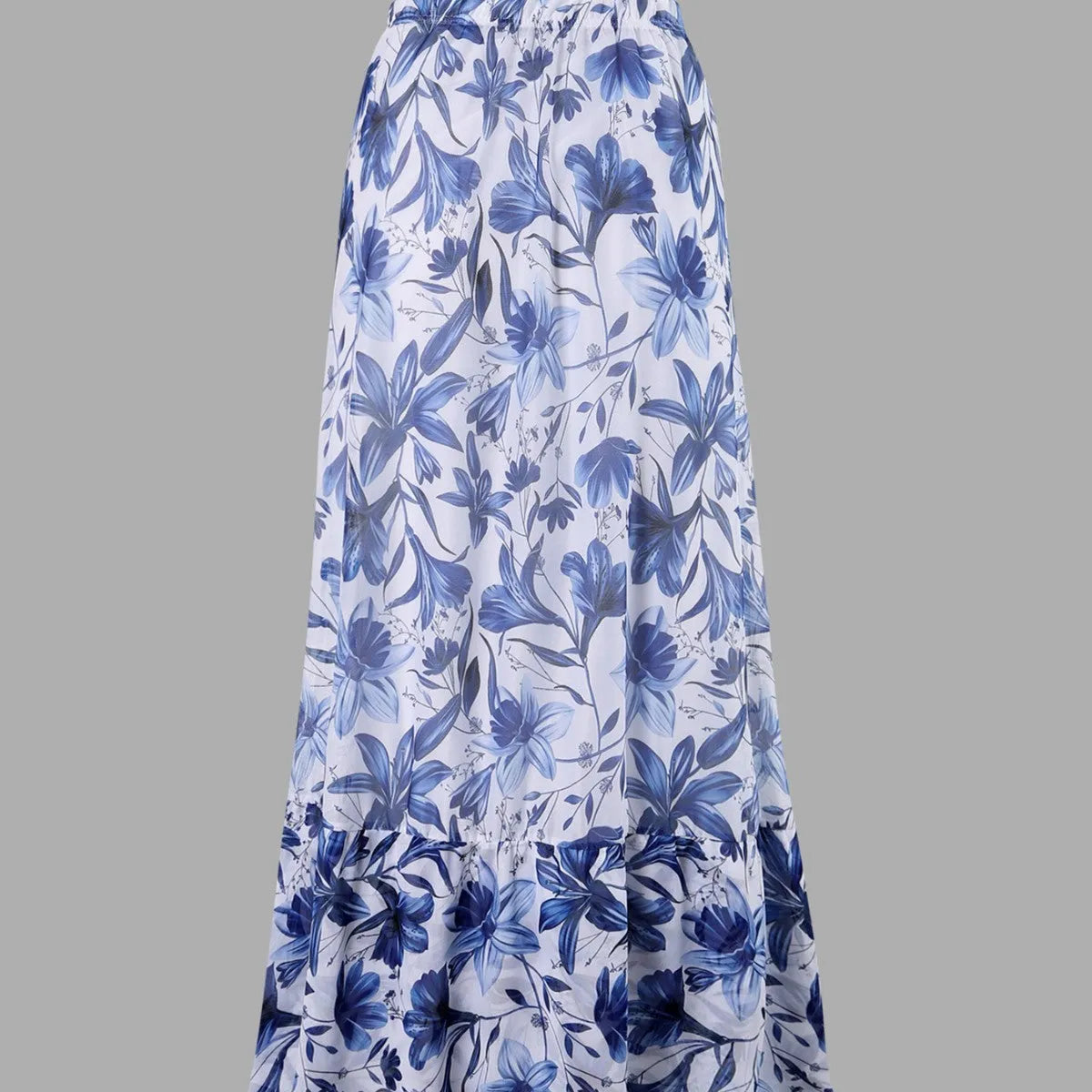 Women’s high waist one-piece bikini swimsuit with chiffon dress, quick-drying nylon polyester fabric, sleeveless, solid colour, sizes S to XL