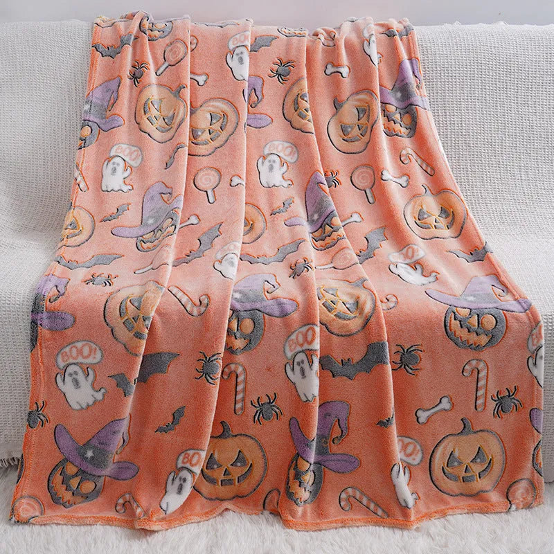 Cartoon pattern flannel blanket for children showing colourful design on soft fabric