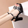 Women's black and white high heel sandals for summer in sizes 35 to 42