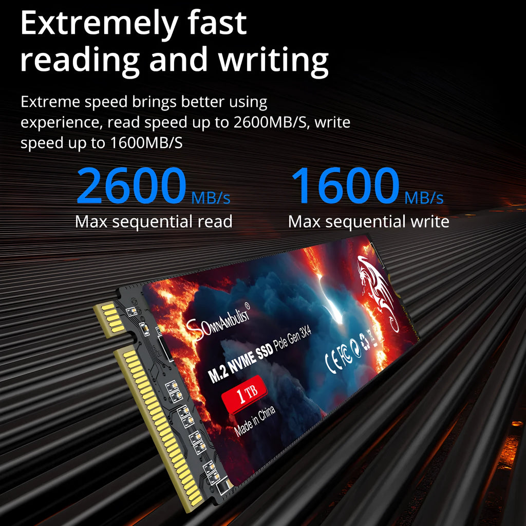 M.2 solid state drive for desktop computers with PCIe 3.0 interface and multiple capacity options