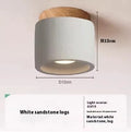 Cement Japanese-style ceiling lamp with white sandstone finish, 220V, for corridor and restaurant use