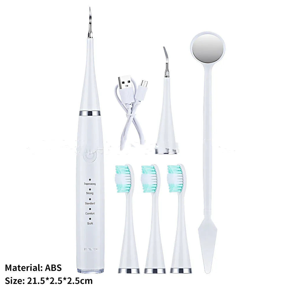 USB electric toothbrush with magnetic suspension motor in black or white, with optional 18mm or 20mm brush heads.