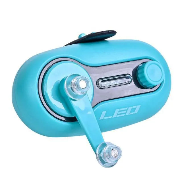 Fishing rod alarm with automatic signal lamp in blue or black colours for night fishing
