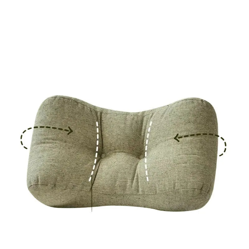 Home office thickened multifunctional cushion in beige linen cotton, 43x15x21cm, simple modern style.