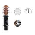 Black automatic chord practice device for folk guitar mounted on guitar neck