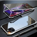 Glass Magnetic King Protective Cover for iPhone 11 in black, red, blue, and silver colours