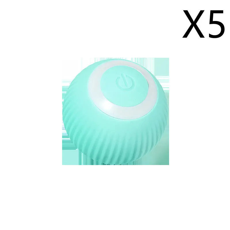 Small green plastic interactive rolling ball toy for cats with intelligent obstacle avoidance technology