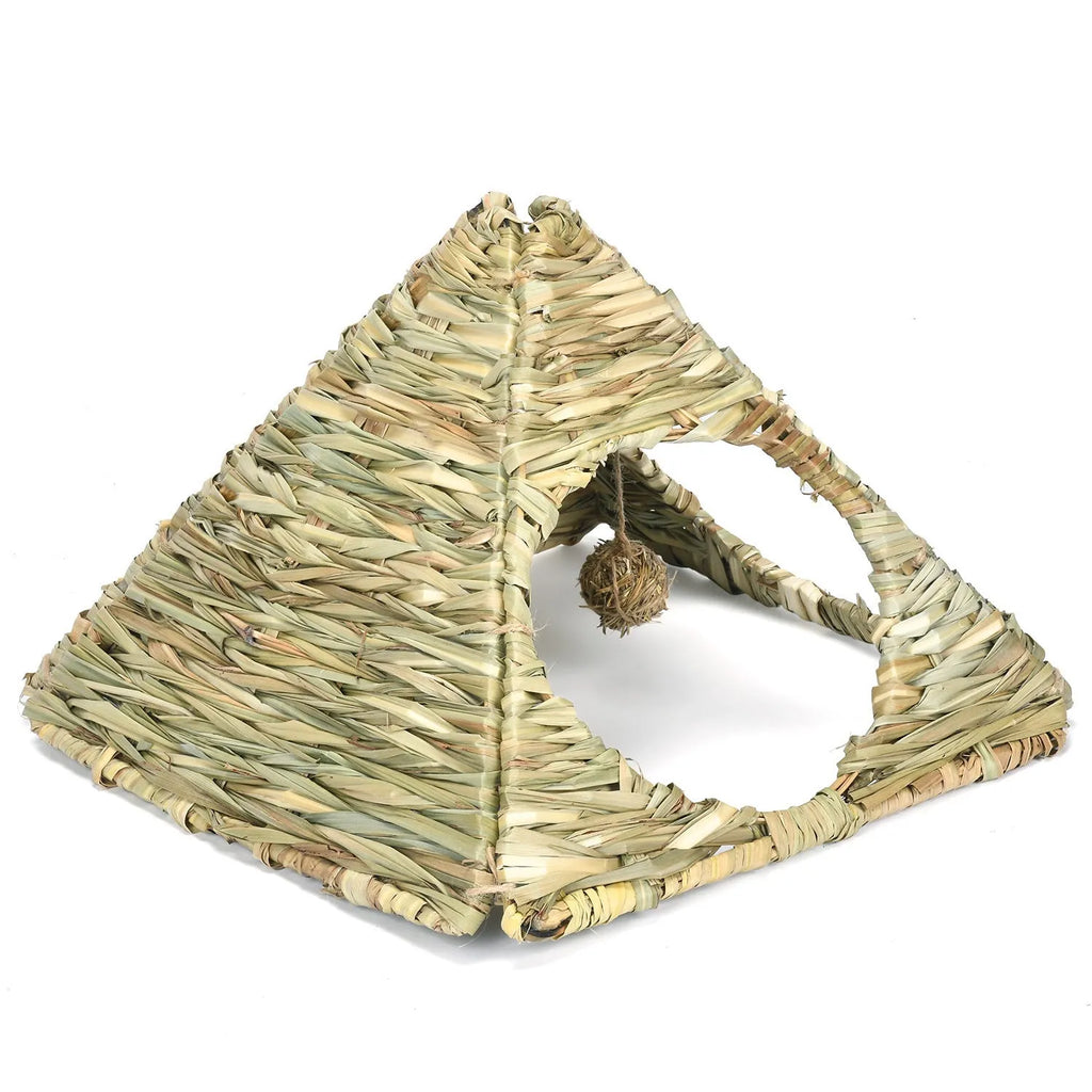 Pet Foldable Grass Hut Rabbit Nest made from natural grass for small animals