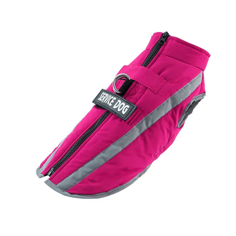 Waterproof dog raincoat with reflective strips and polar fleece lining, available in beige, blue, red, rose red, yellow, sizes S to 3XL