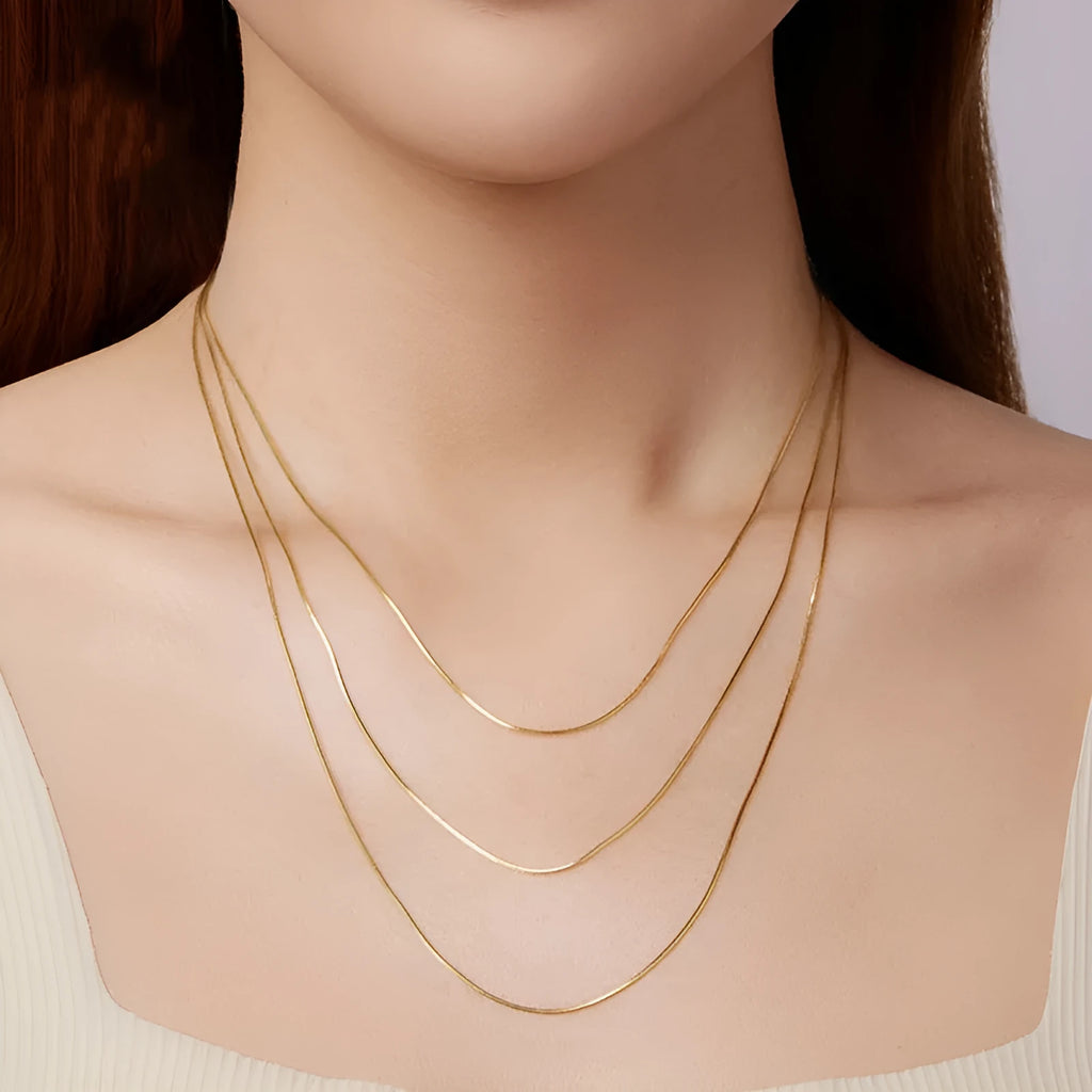 S925 sterling silver electroplated pendant necklace snake bones chain silver colour 45cm length