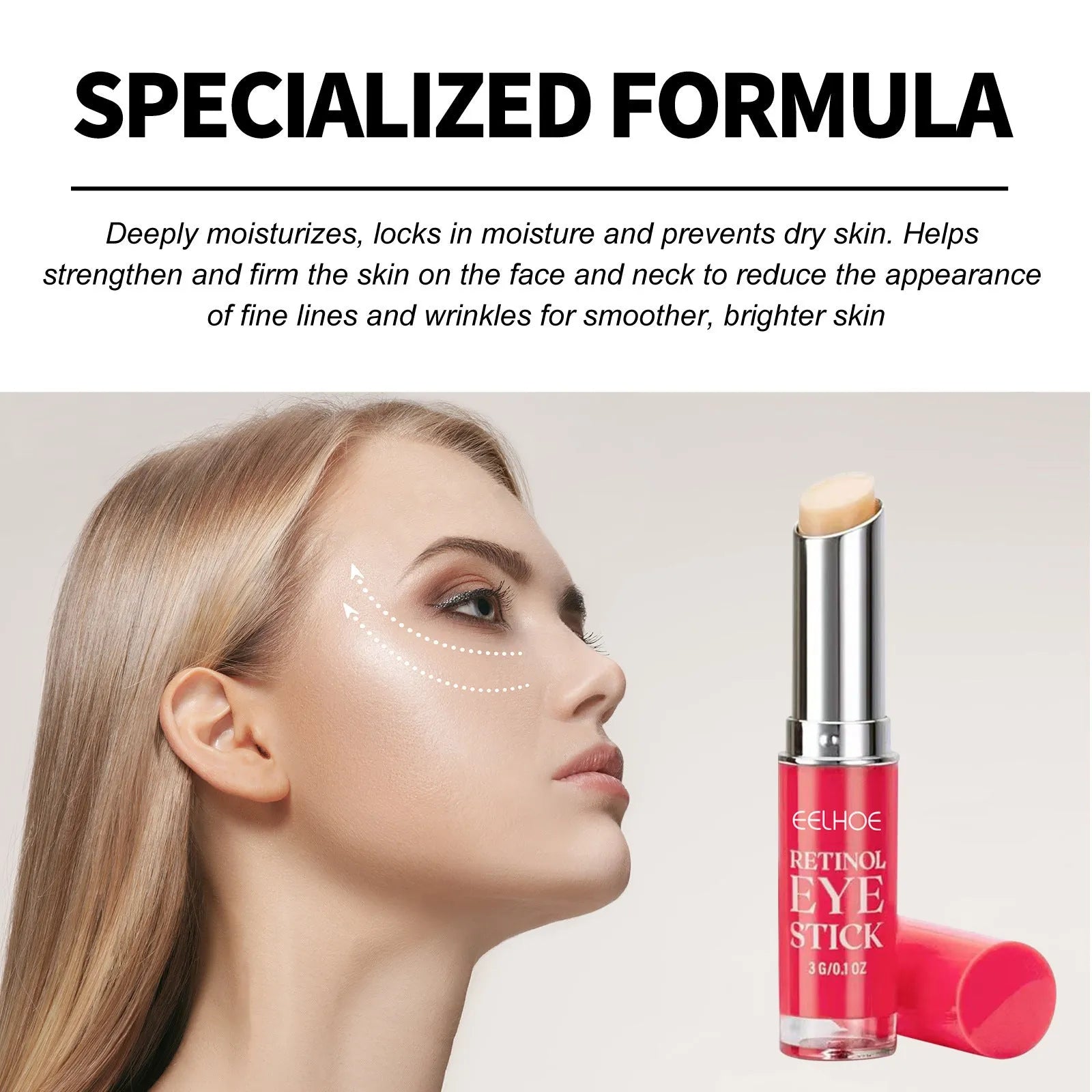 3g eye cream tube with retinol for eye skin repair, anti-aging treatment for fine lines and dark circles