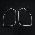 Two silver stainless steel door audio frame trim pieces for ROOX40 series vehicles