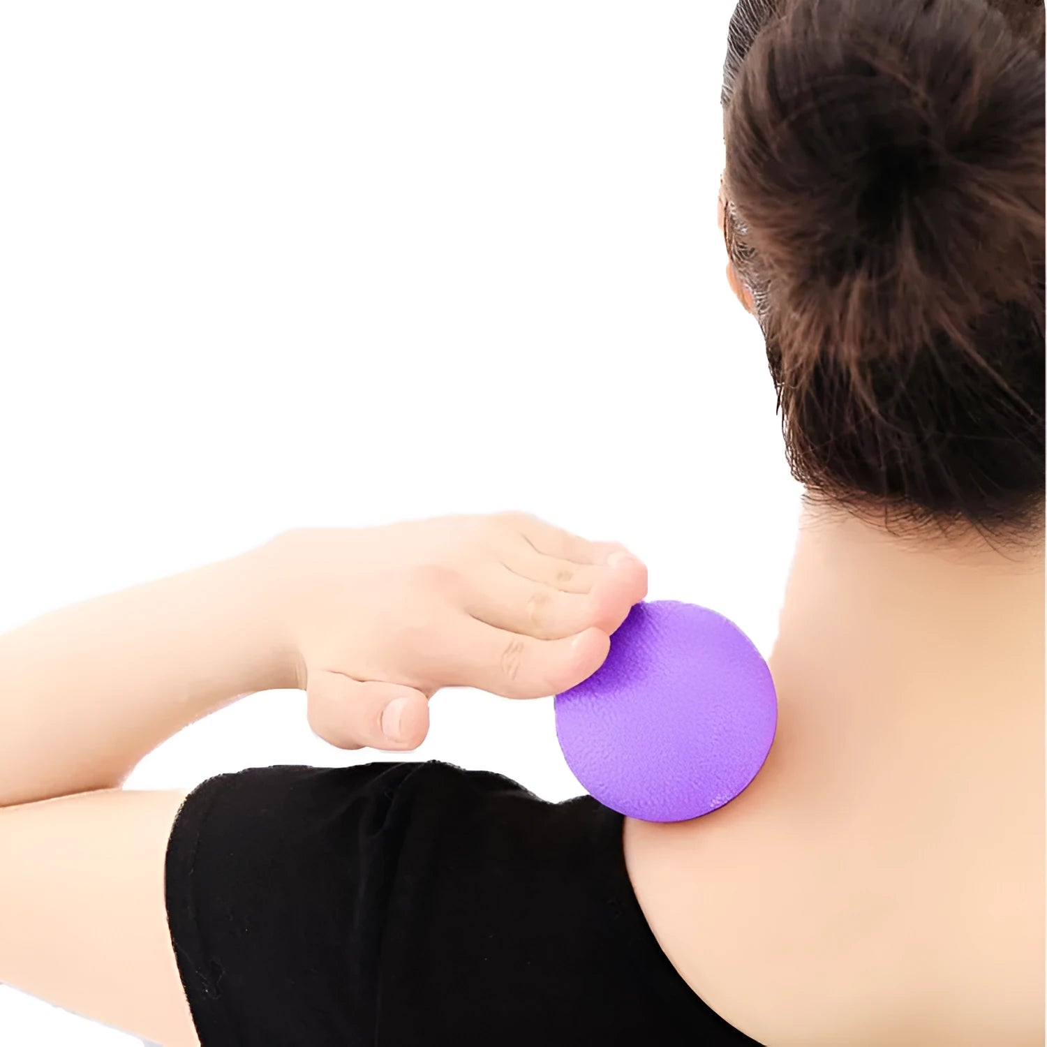Round green TPE massage ball with a 6.1cm diameter for muscle and fascia relief.