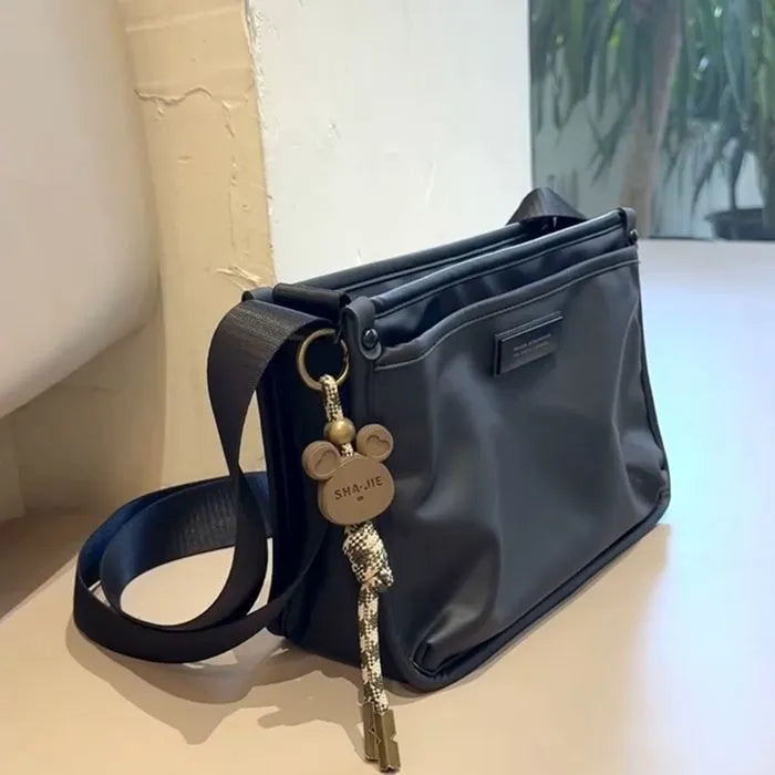 Retro square Oxford cloth crossbody bag with adjustable strap for casual travel