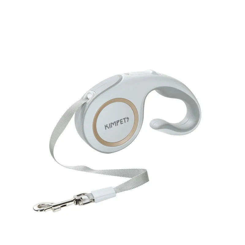 Automatic retractable dog lead with ABS body, non-slip rubber handle and polyester rope in Morandi Light Green.
