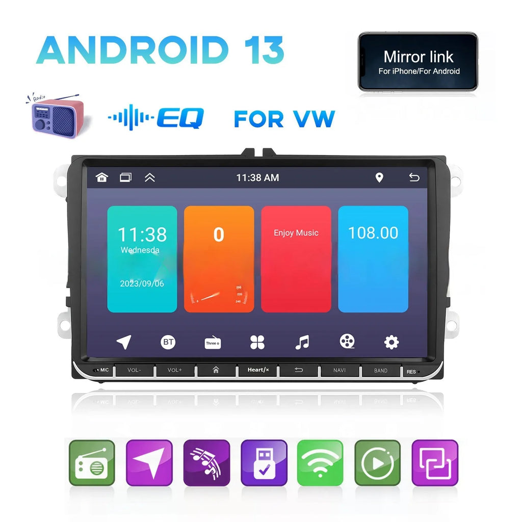7-inch Android car head unit dashboard display showing GPS navigation map