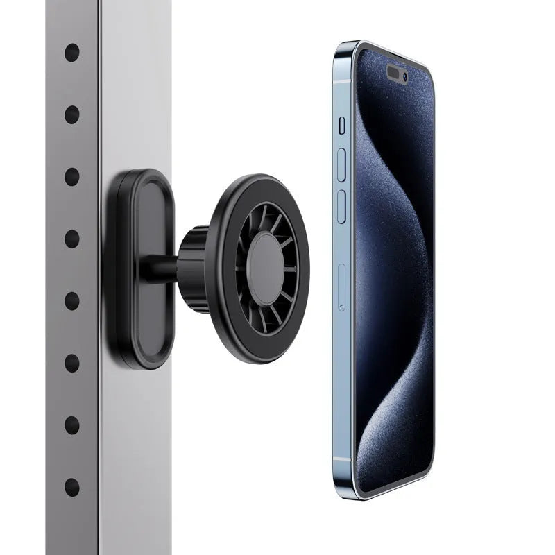 Double-sided magnetic photography bracket showing plastic construction with universal mounting design
