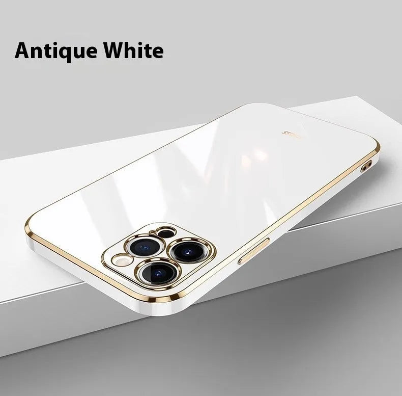 Simple 6D straight edge electroplating TPU phone case for iPhone 15 and 16 in mint green colour