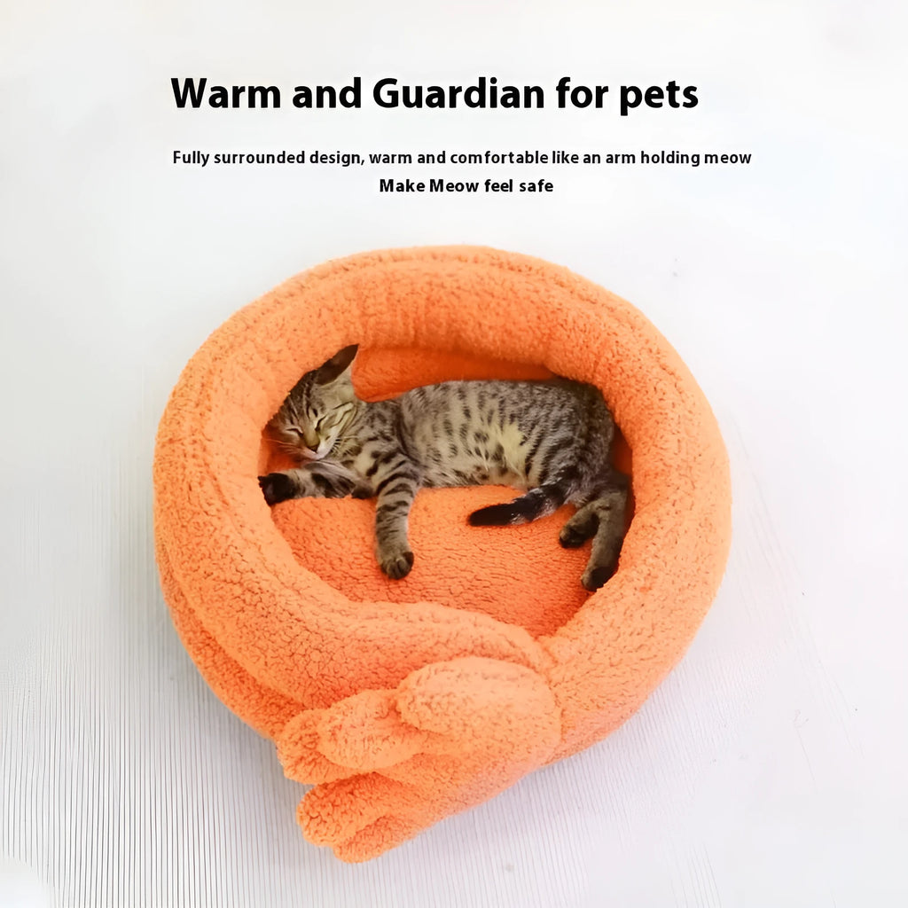 Yellow pet kennel with plush mattress measuring 48 x 20 cm for cats and small dogs